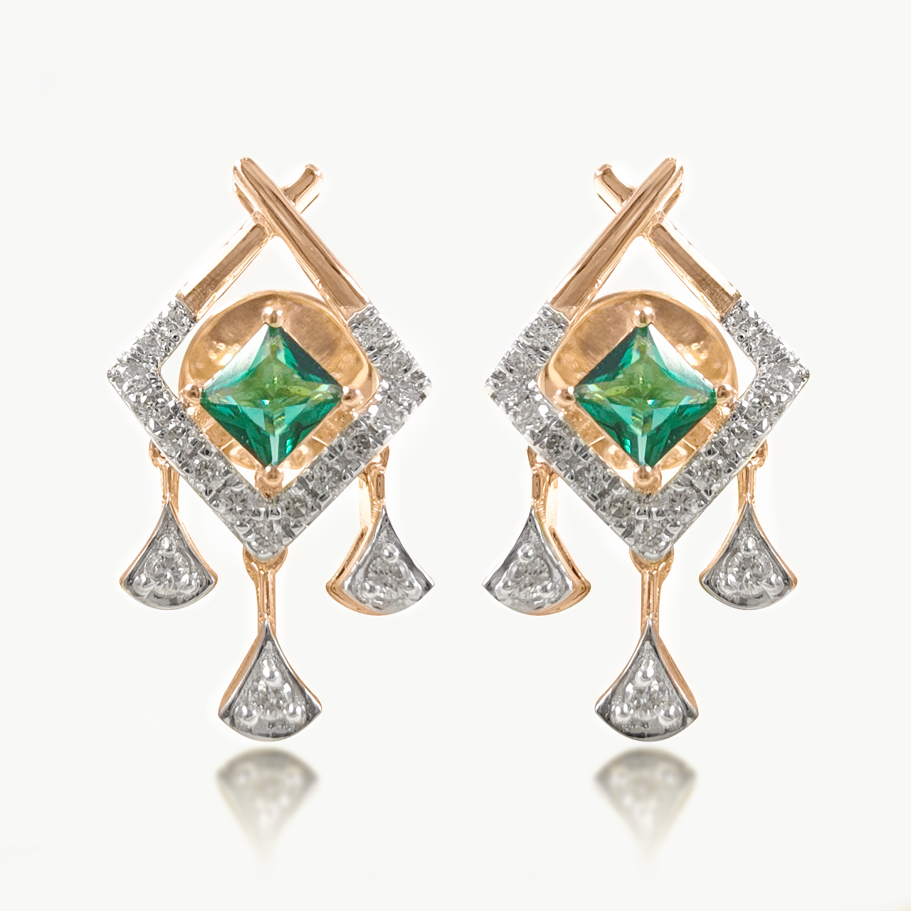 Green stone Drape Dangler