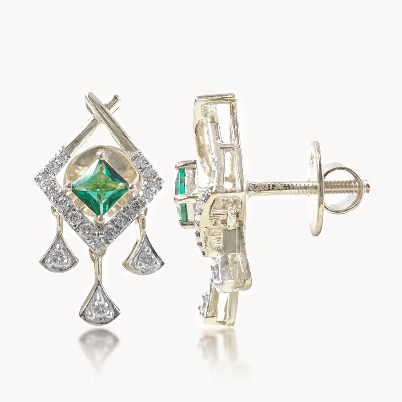 Green stone Drape Dangler