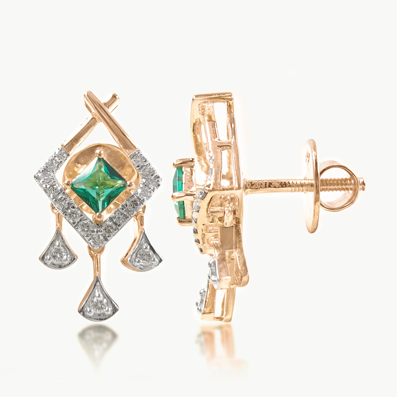 Green stone Drape Dangler
