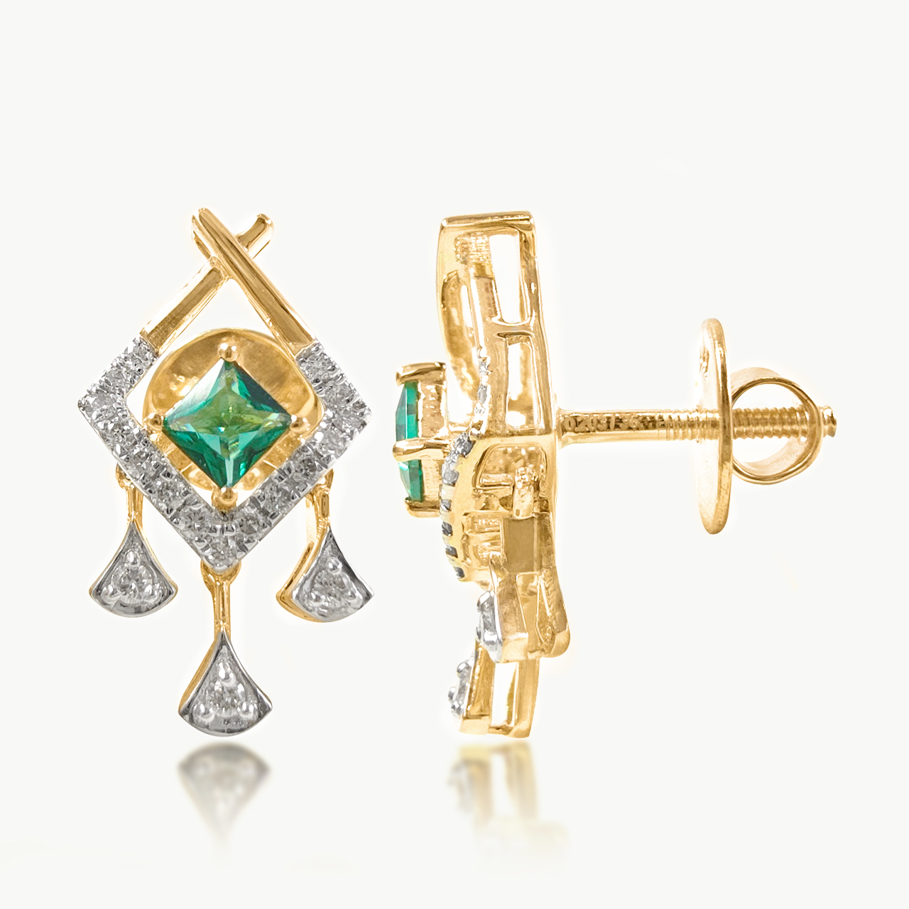 Green stone Drape Dangler