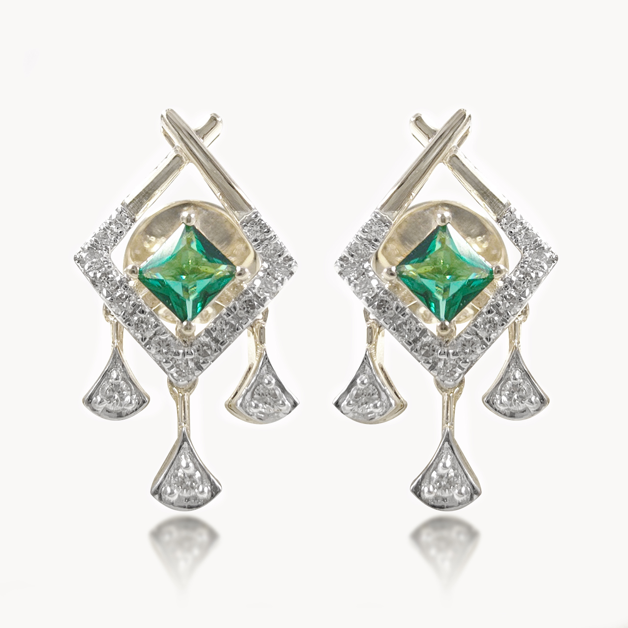 Green stone Drape Dangler