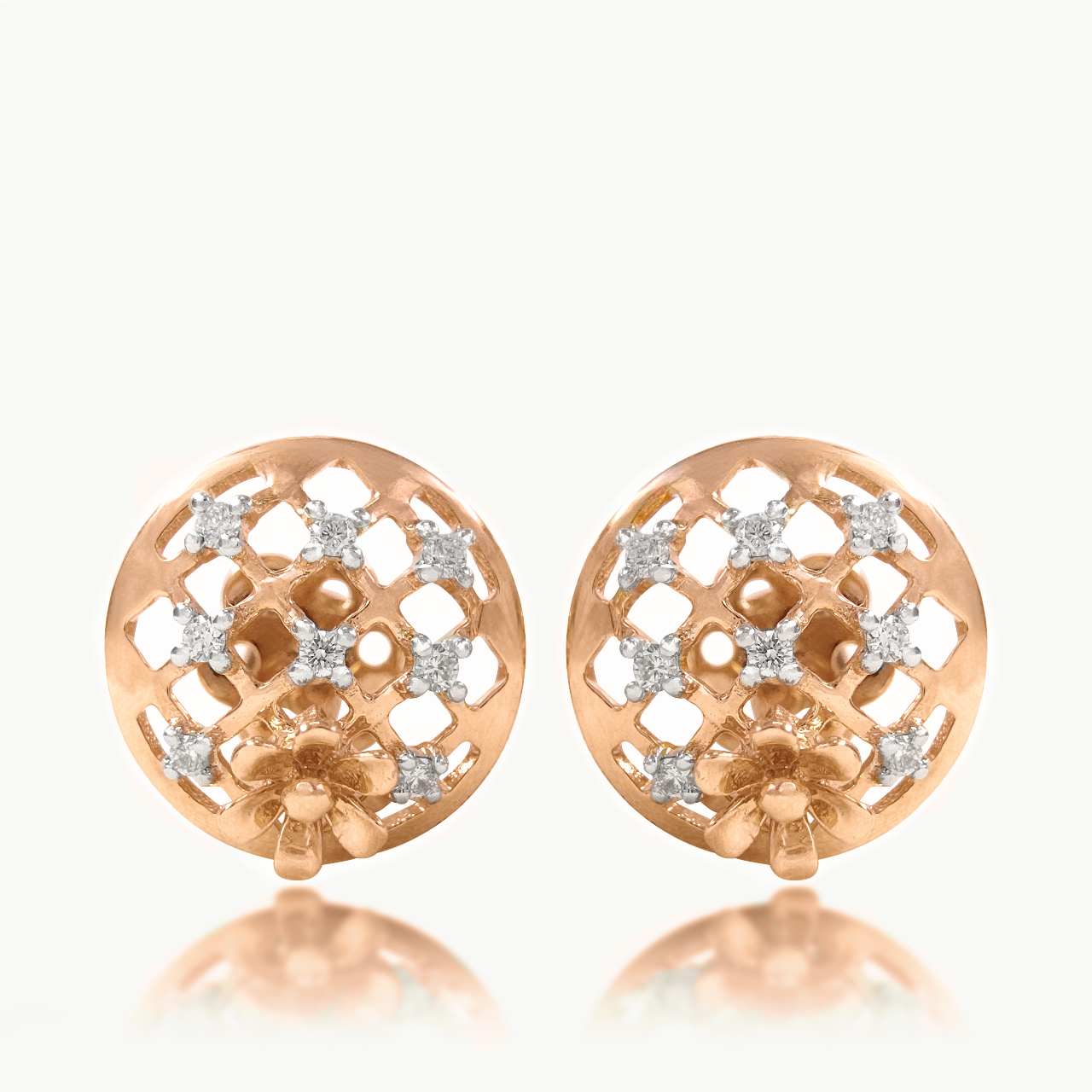 Flower Net Diamond Studs