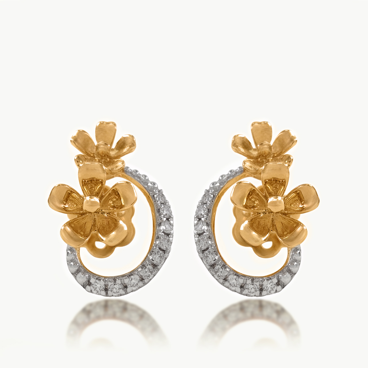 Floral Duet Diamond Studs