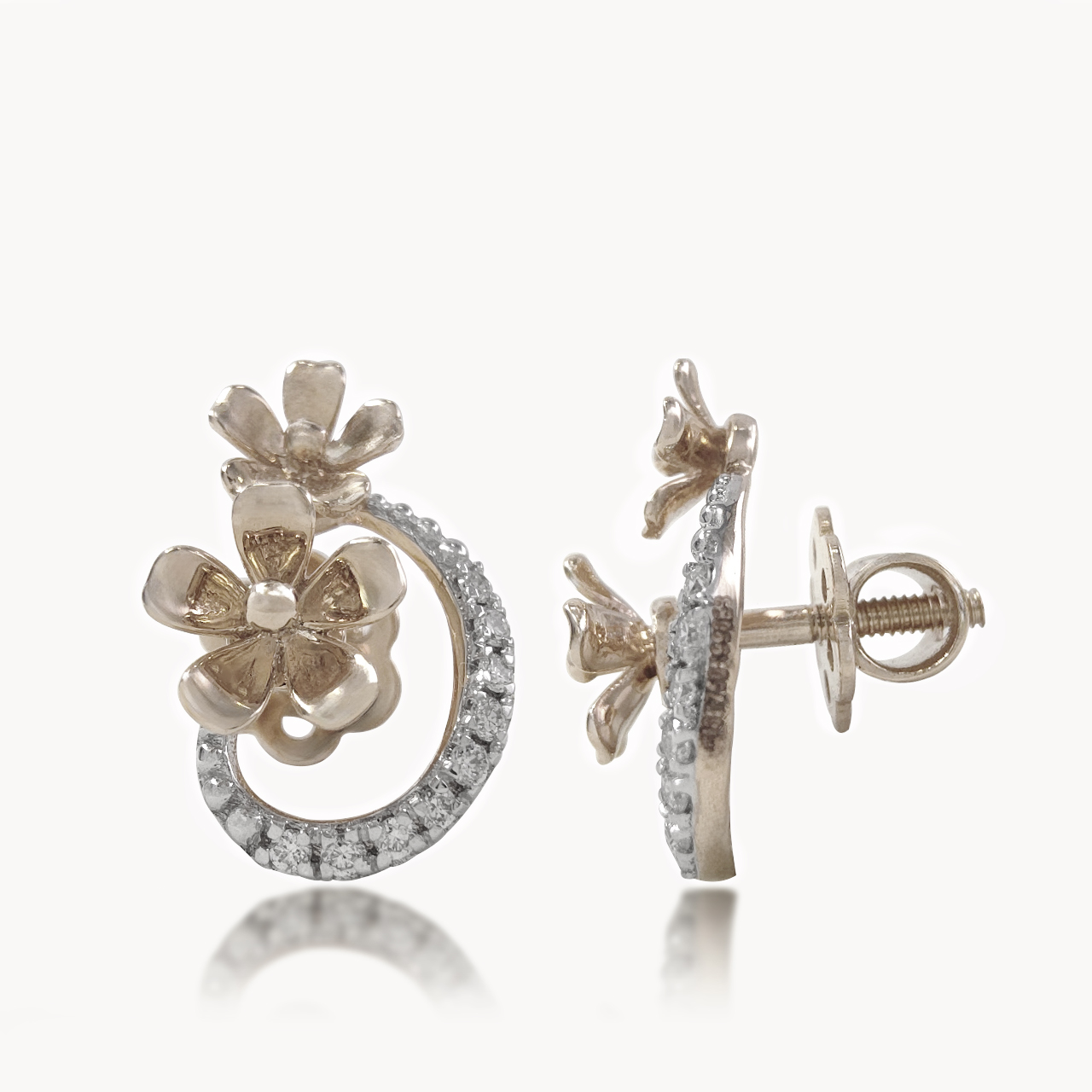 Floral Duet Diamond Studs