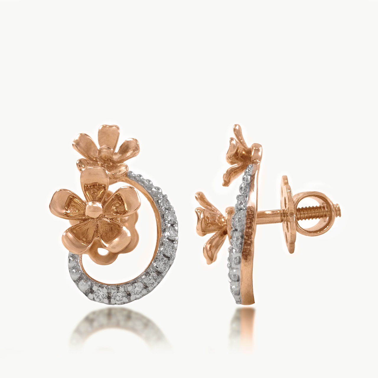 Floral Duet Diamond Studs