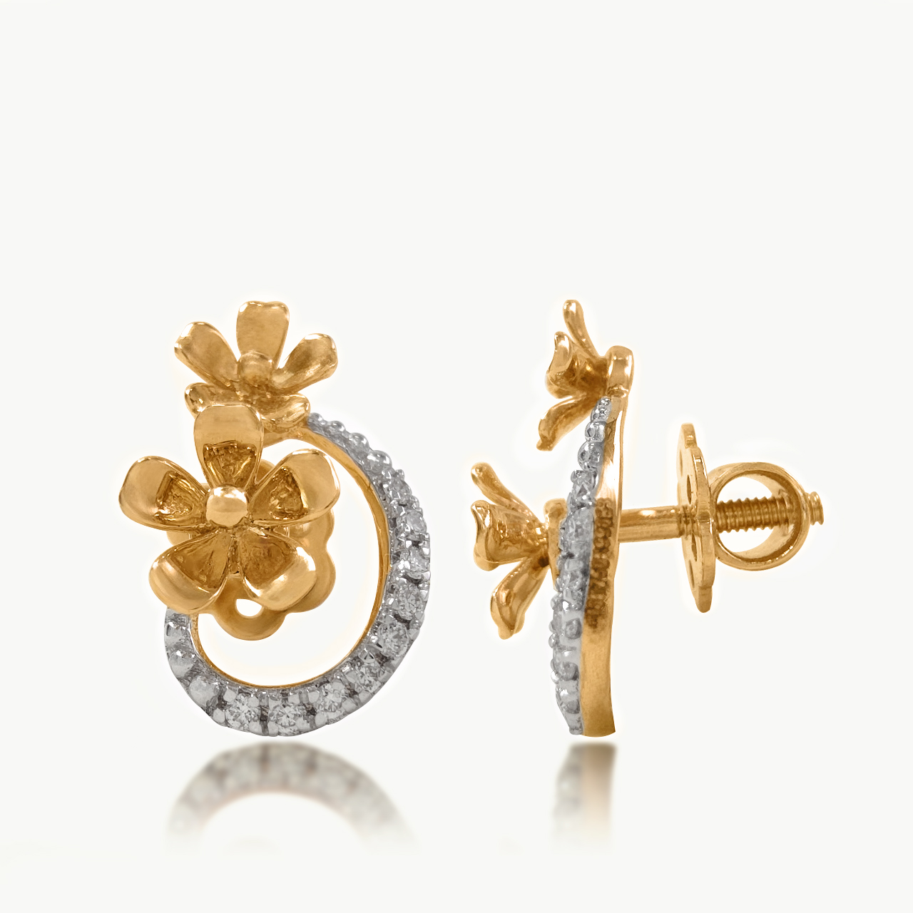 Floral Duet Diamond Studs
