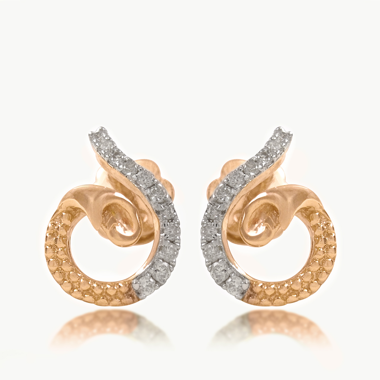 Pave Swirl Dimaond Studs
