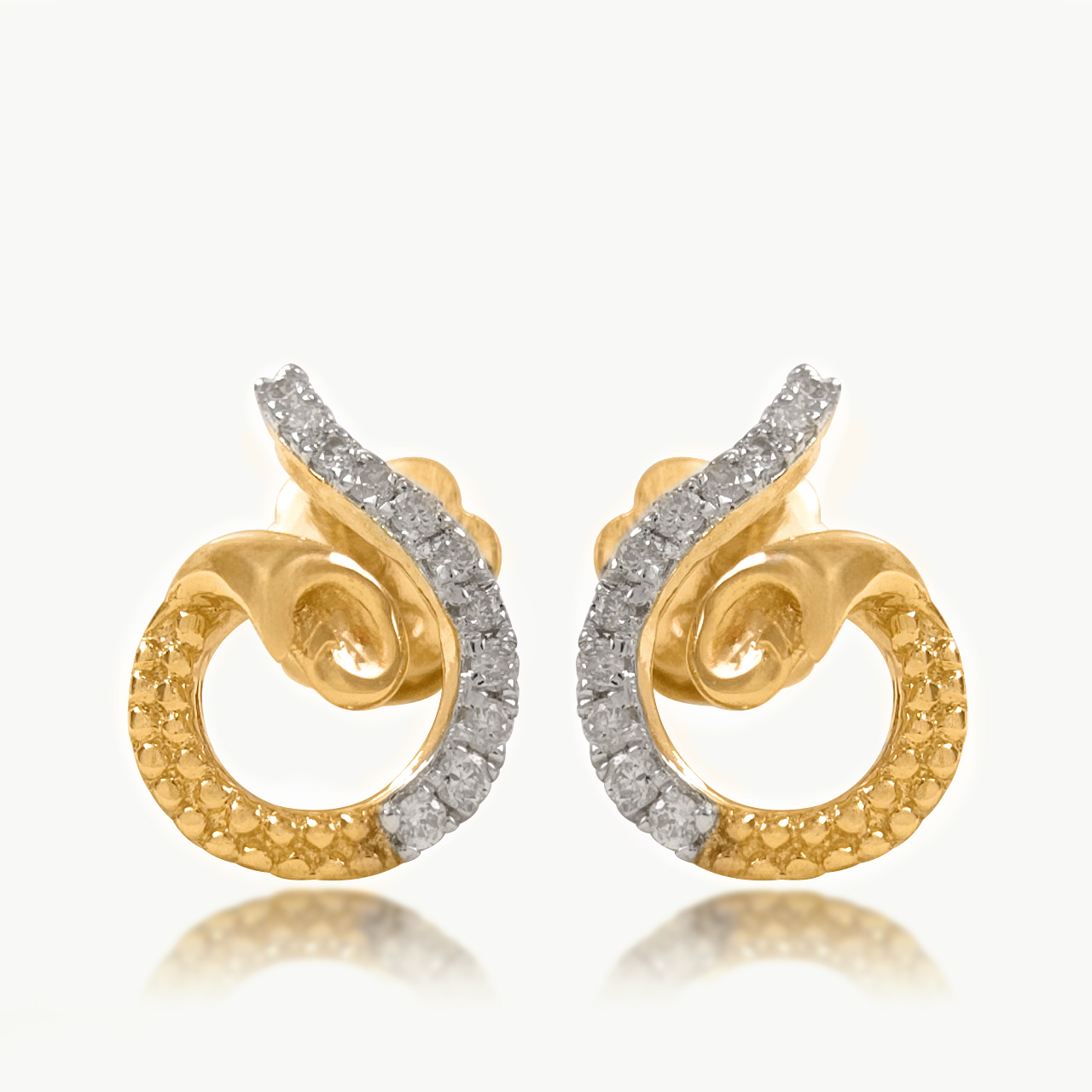 Pave Swirl Dimaond Studs