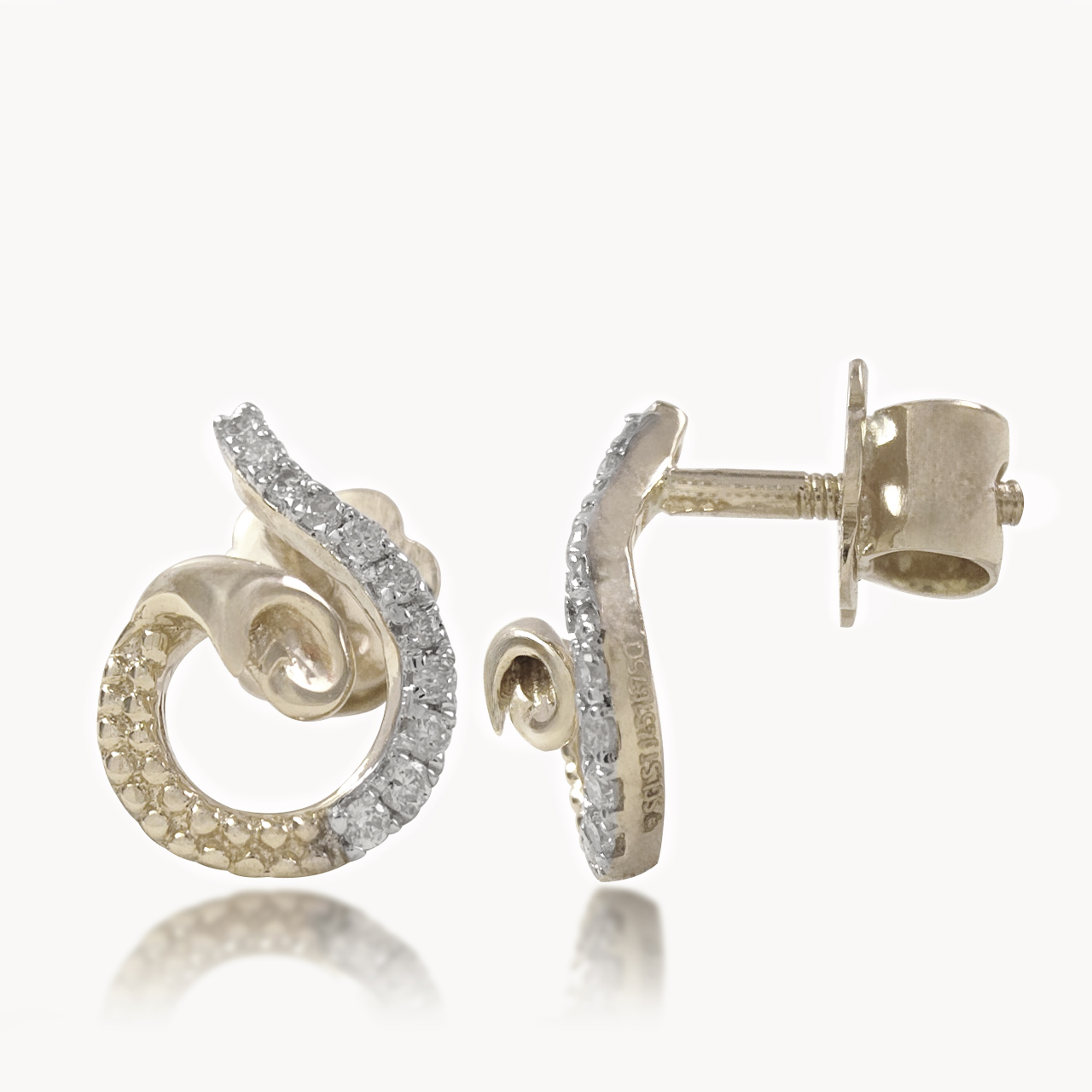 Pave Swirl Dimaond Studs