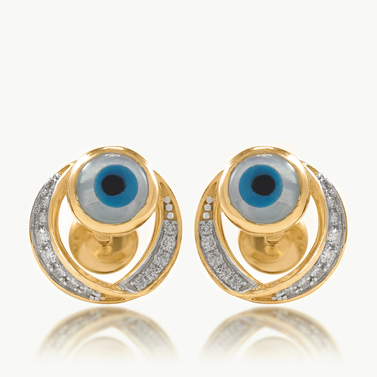 Mystic Evil Eye Diamond Studs