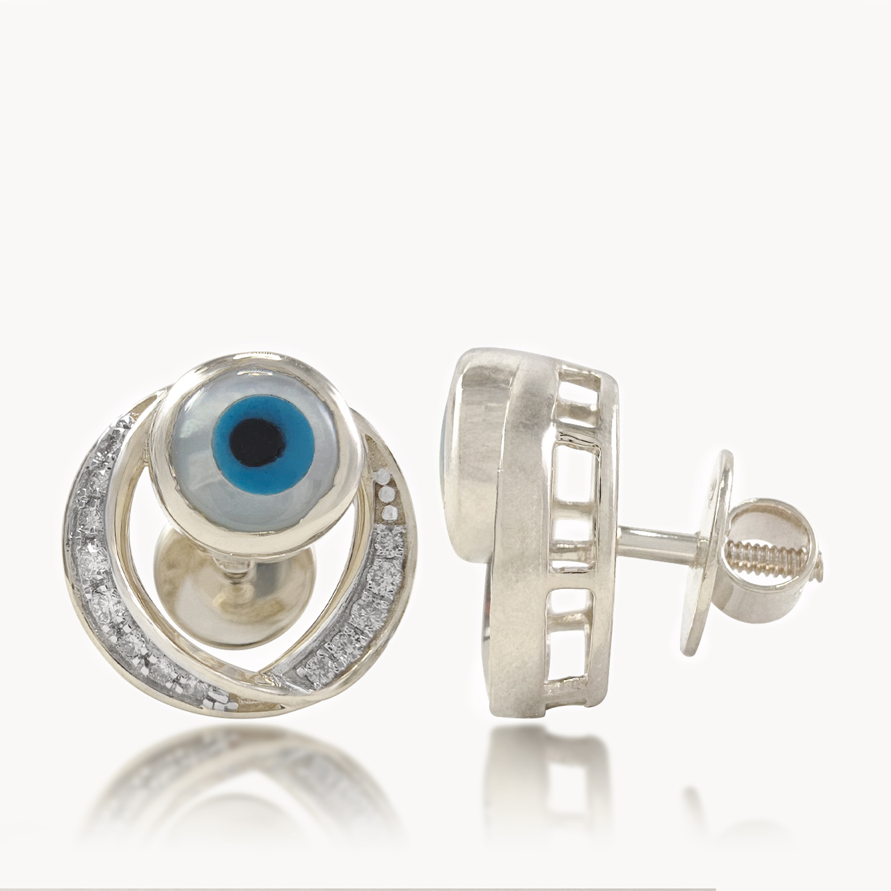 Mystic Evil Eye Diamond Studs