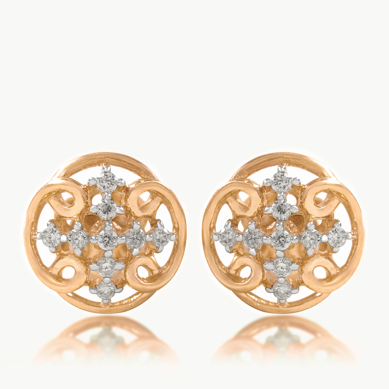 Swirl Sparkle Diamond Studs