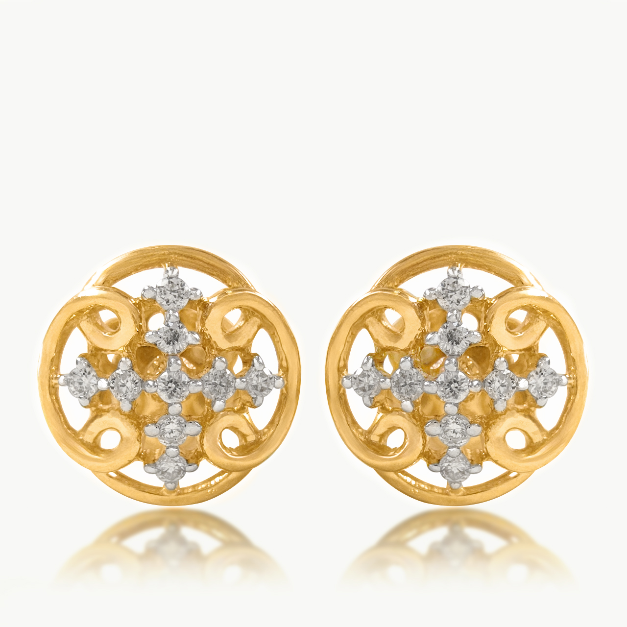 Swirl Sparkle Diamond Studs