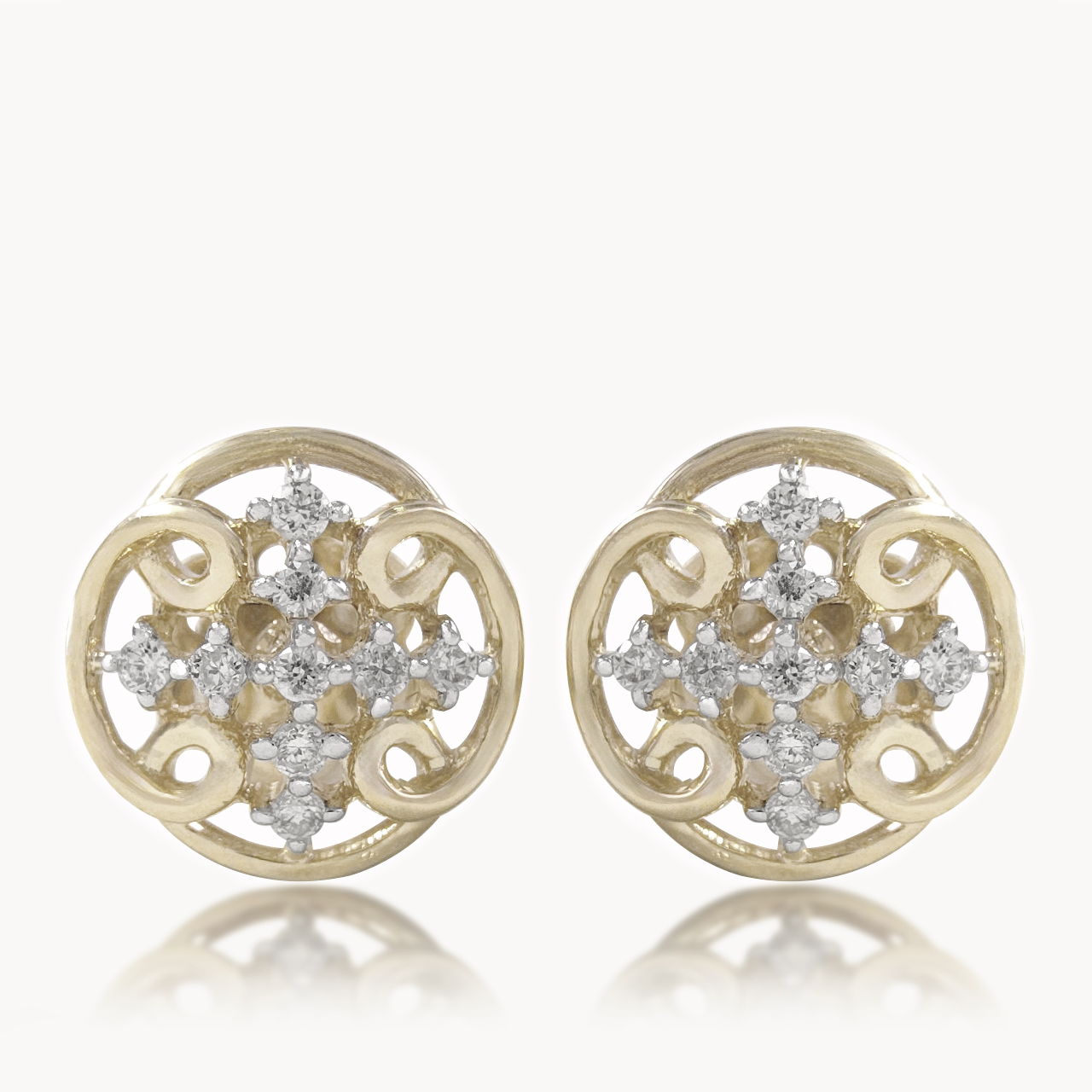 Swirl Sparkle Diamond Studs
