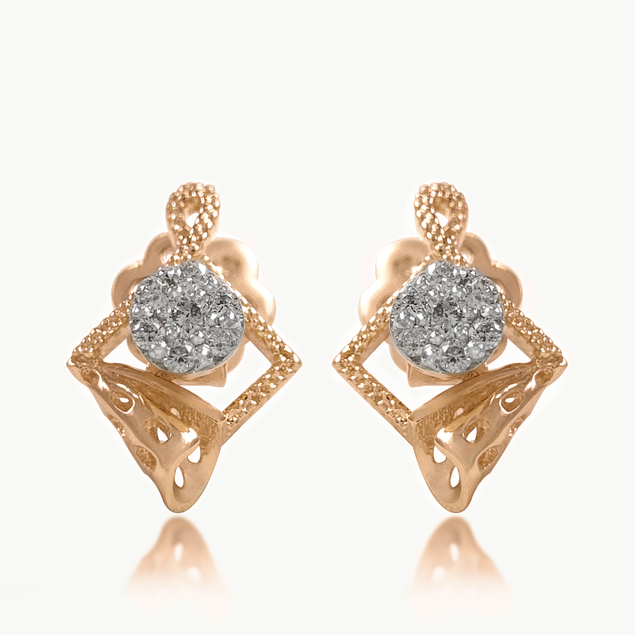 Geometric Infinity Diamond Studs