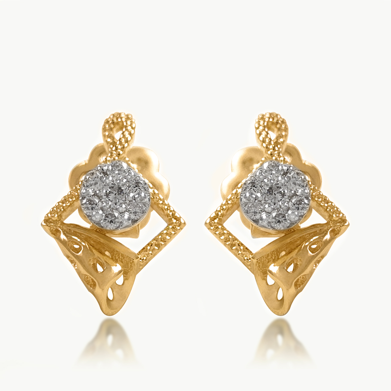 Geometric Infinity Diamond Studs