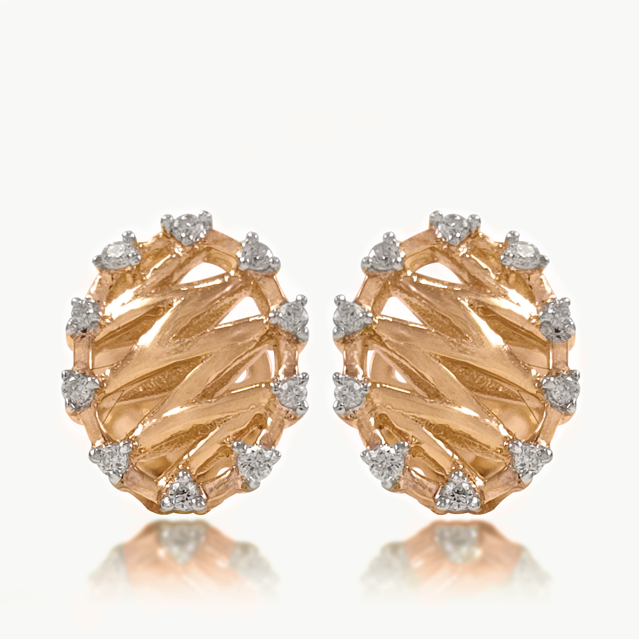 Zig-zag Diamond Studs