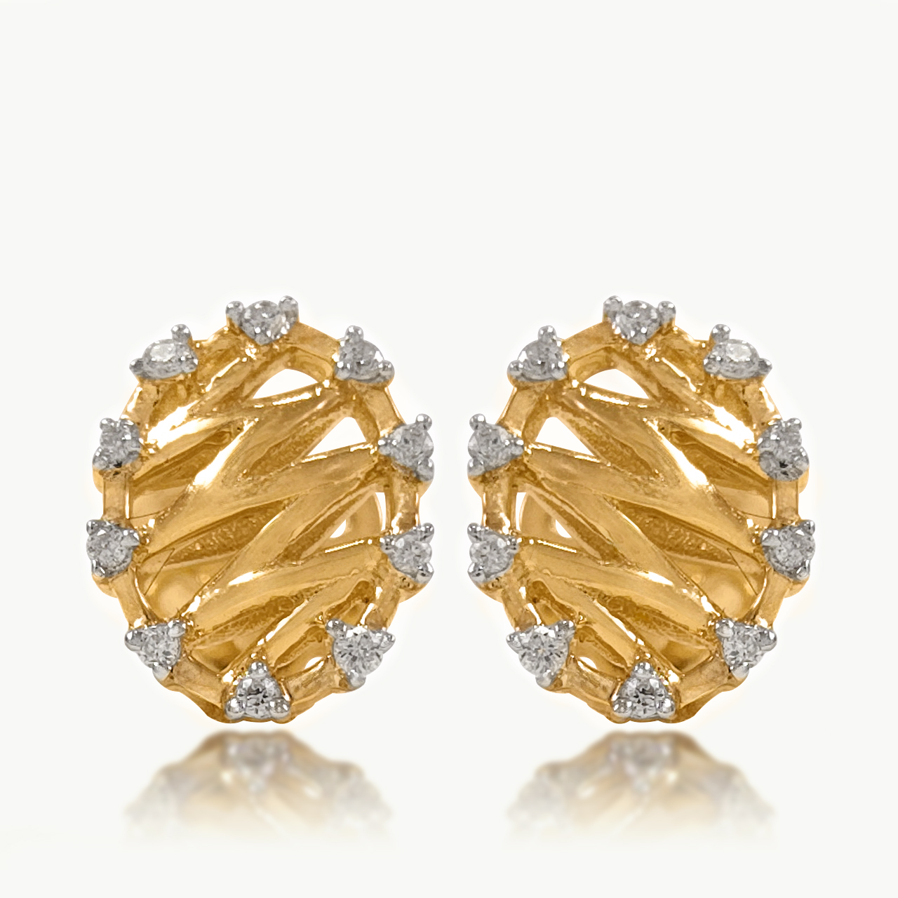 Zig-zag Diamond Studs