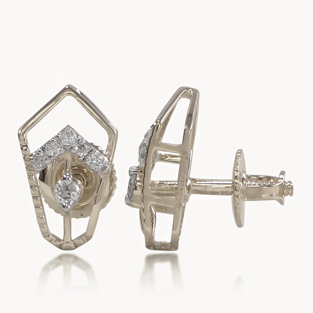 Cheveron Prism Diamond Studs