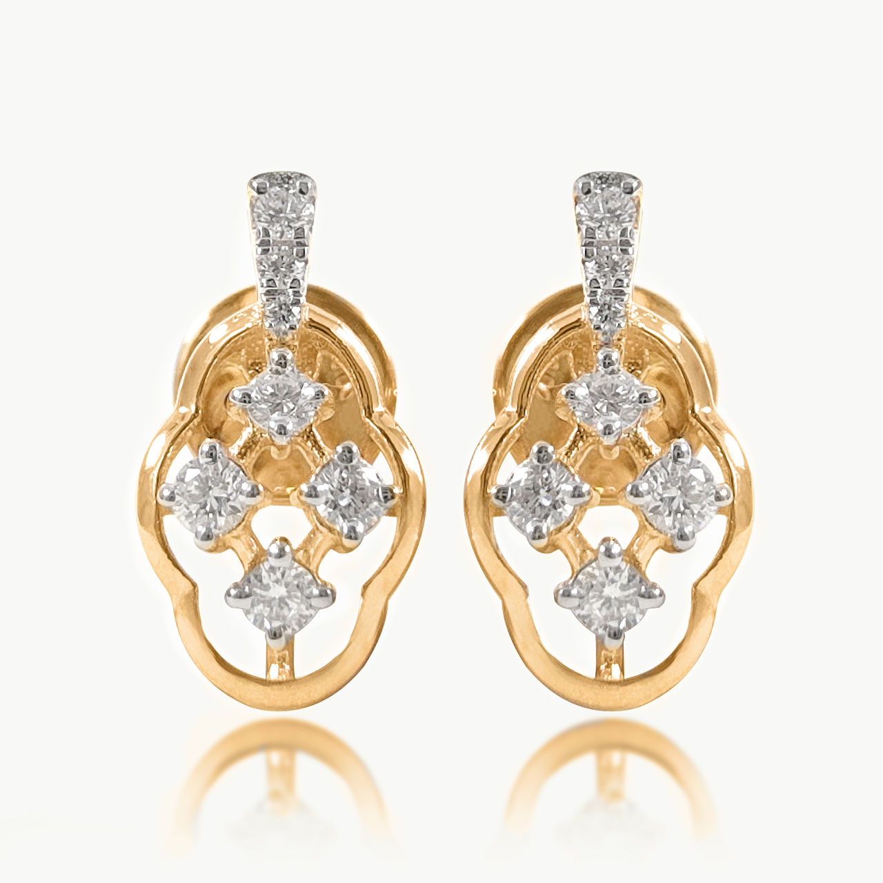 Floral Lattice Diamond Earings