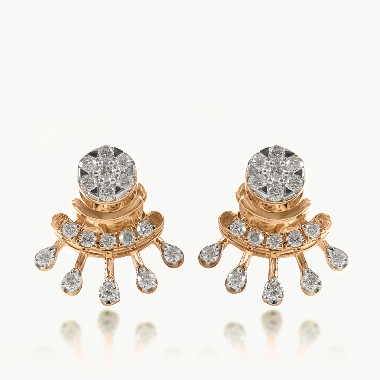 Inverted Sunrise Diamond Stud