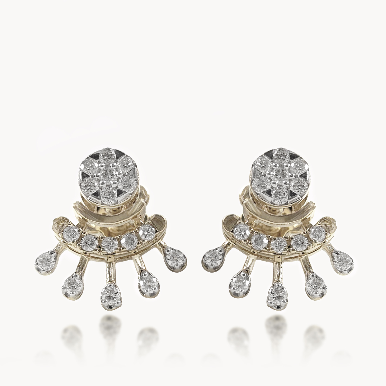 Inverted Sunrise Diamond Stud