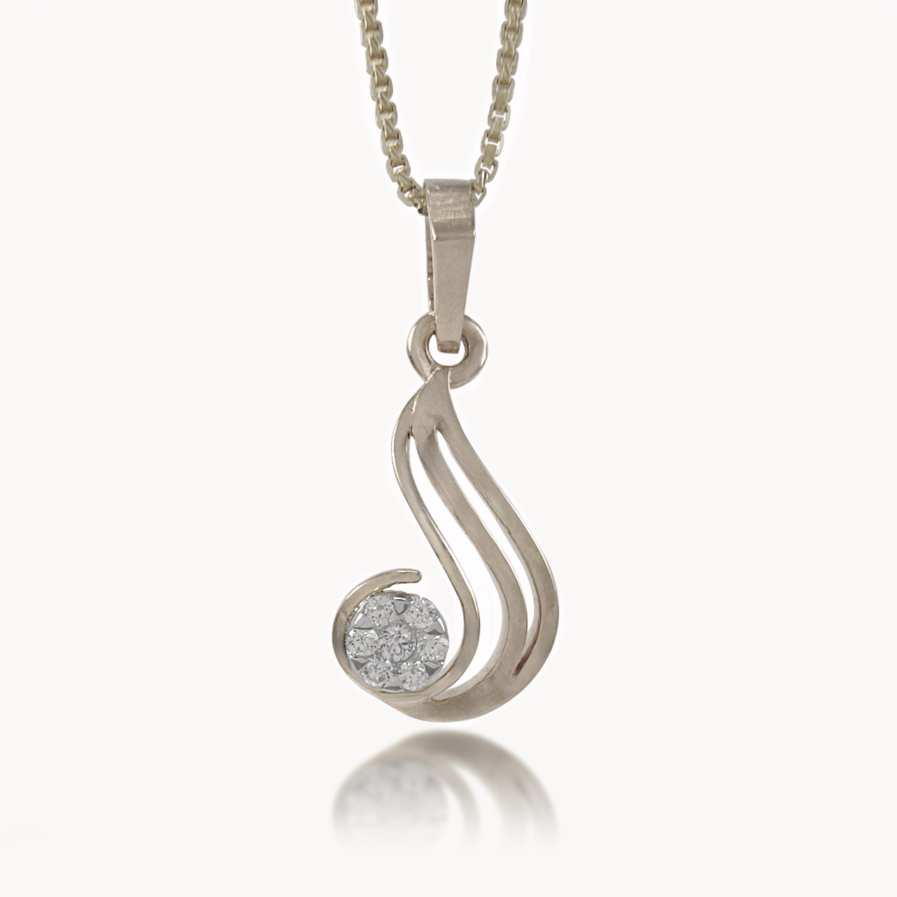 Lyric Curve Diamond Pendant