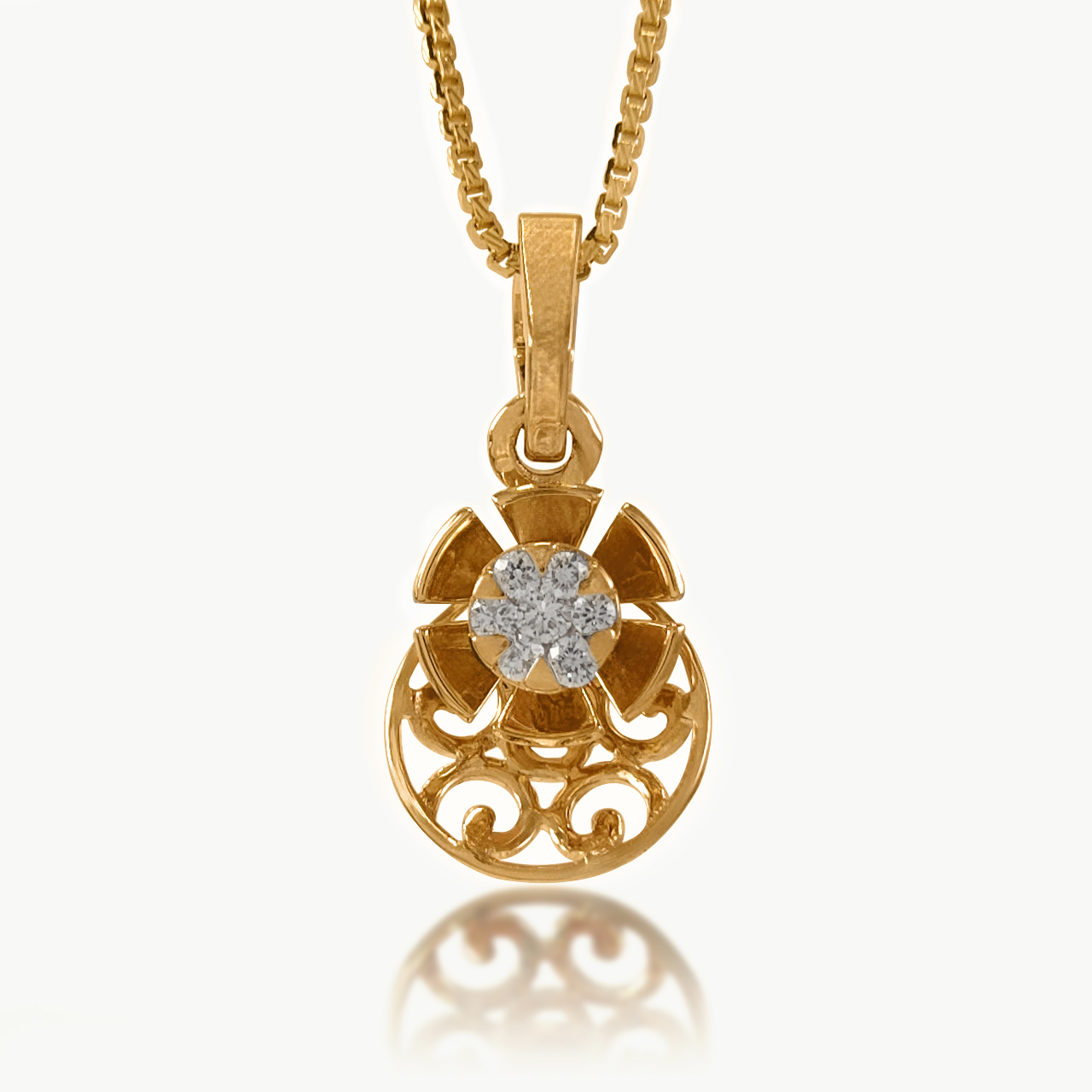 Moon Flower Diamond Pendant