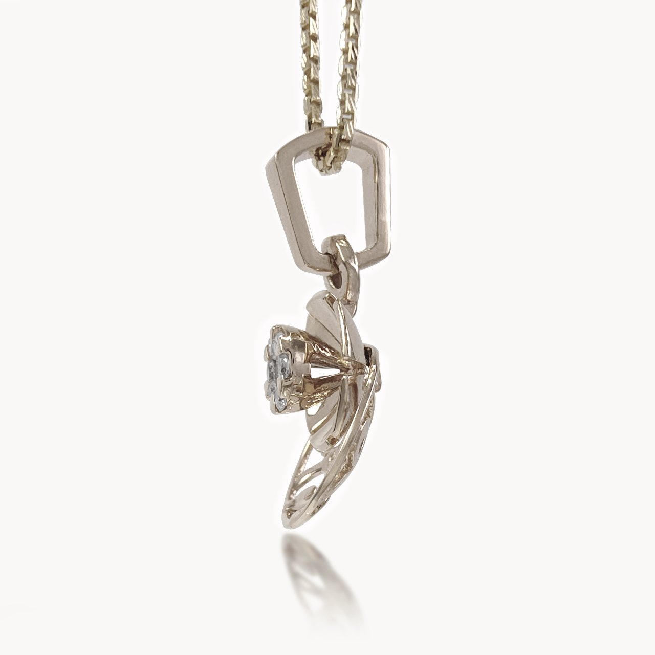 Moon Flower Diamond Pendant