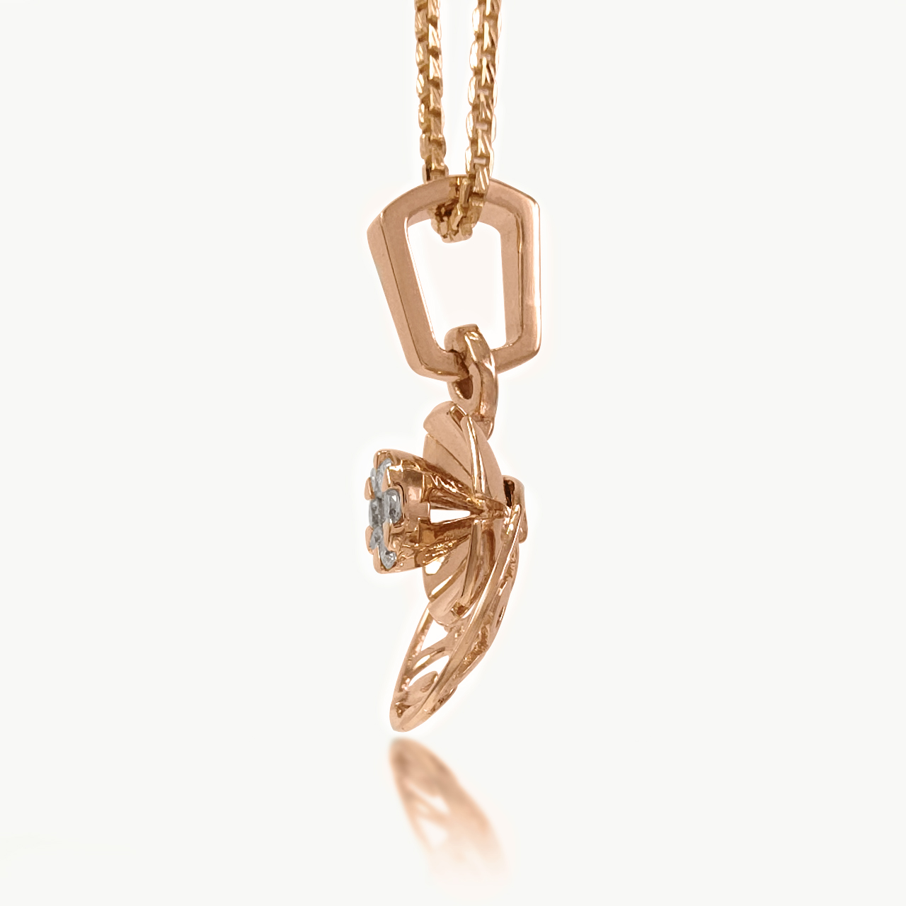 Moon Flower Diamond Pendant