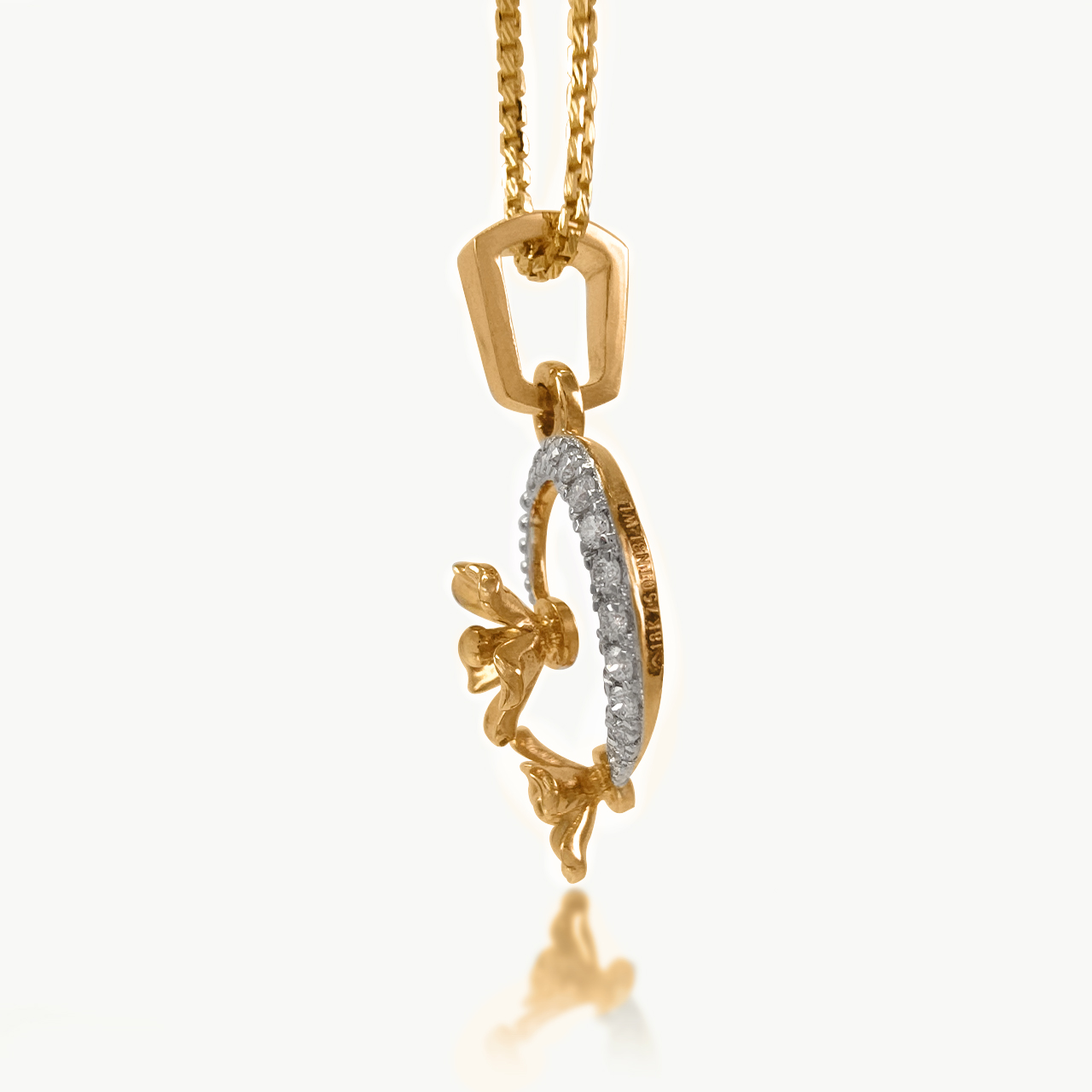 Floral Duet Diamond Pendant