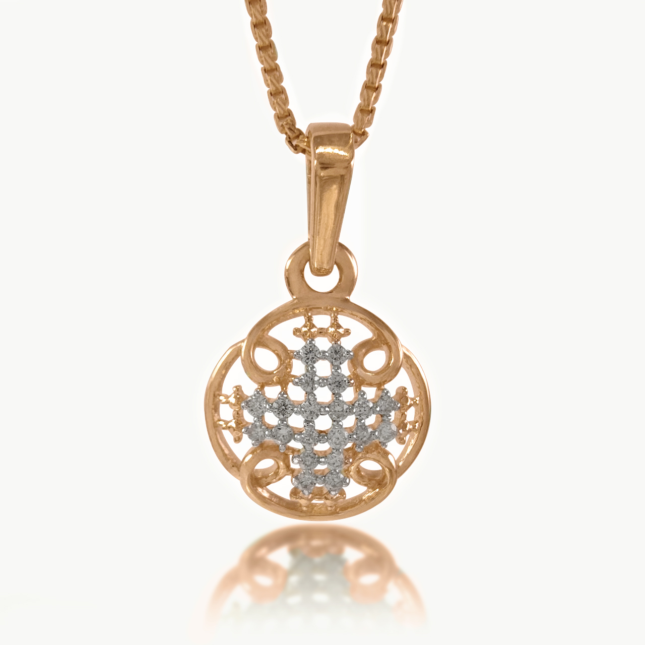 Swirl Sparkle Diamond Pendant