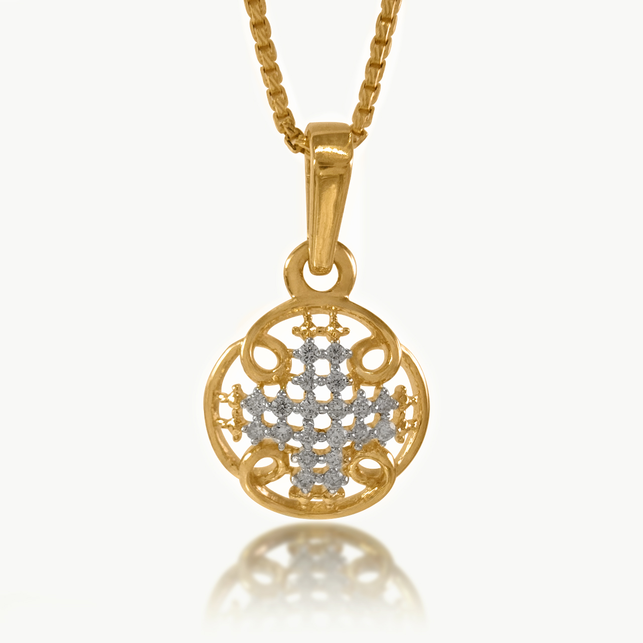 Swirl Sparkle Diamond Pendant
