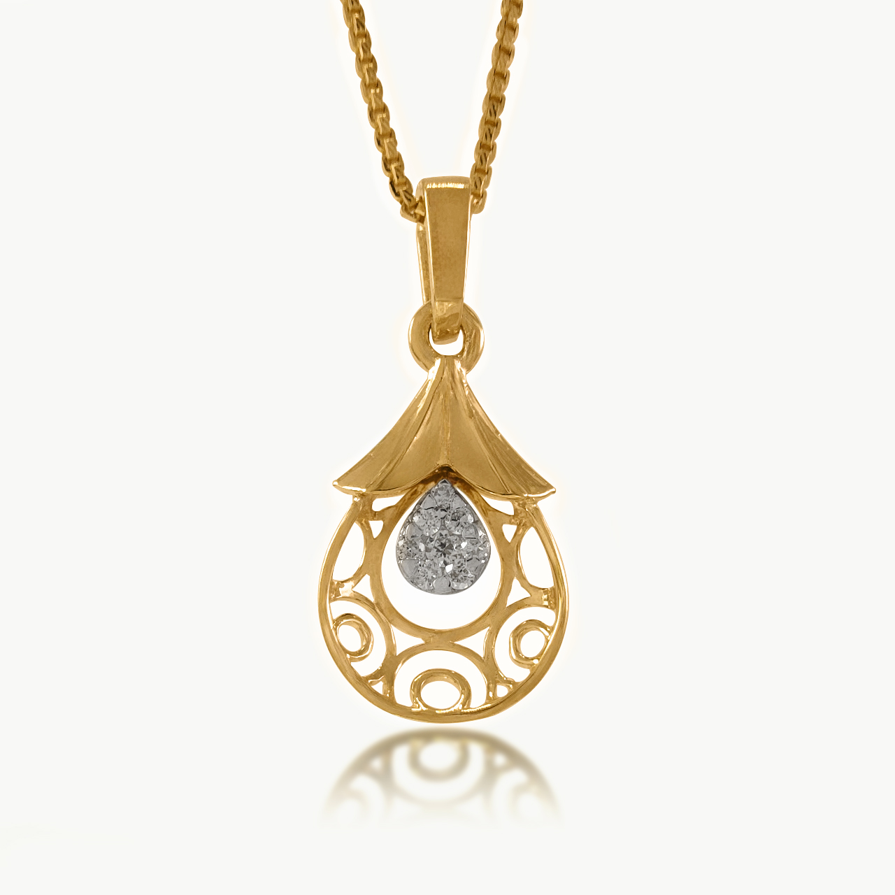 Tear Bloom Diamond Pendant