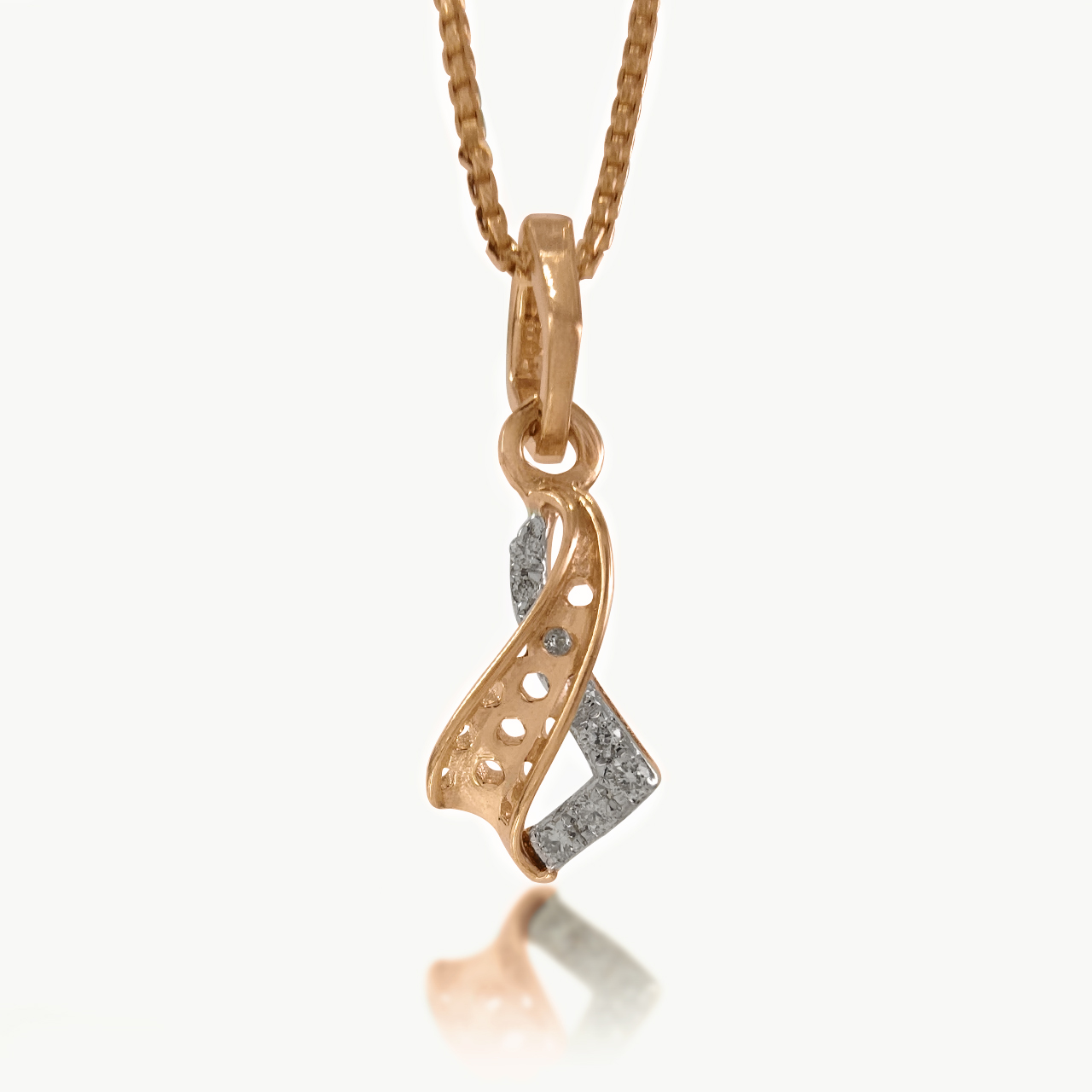 Swirling Ribbon Diamond Pendant