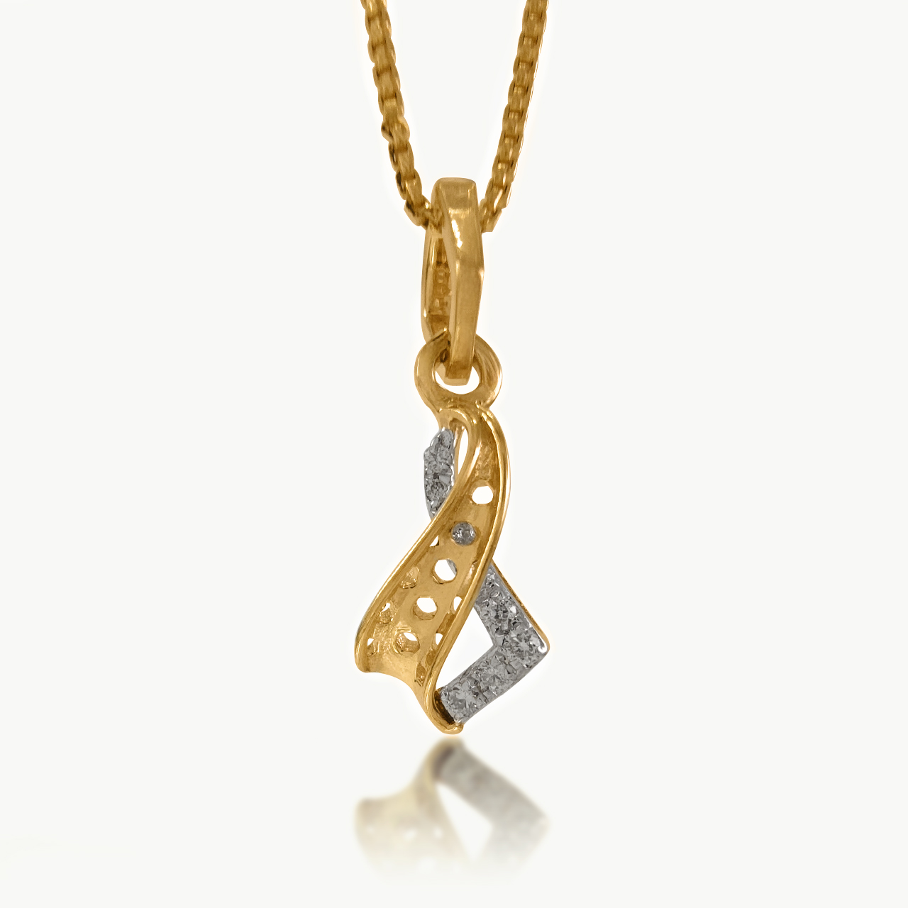 Swirling Ribbon Diamond Pendant