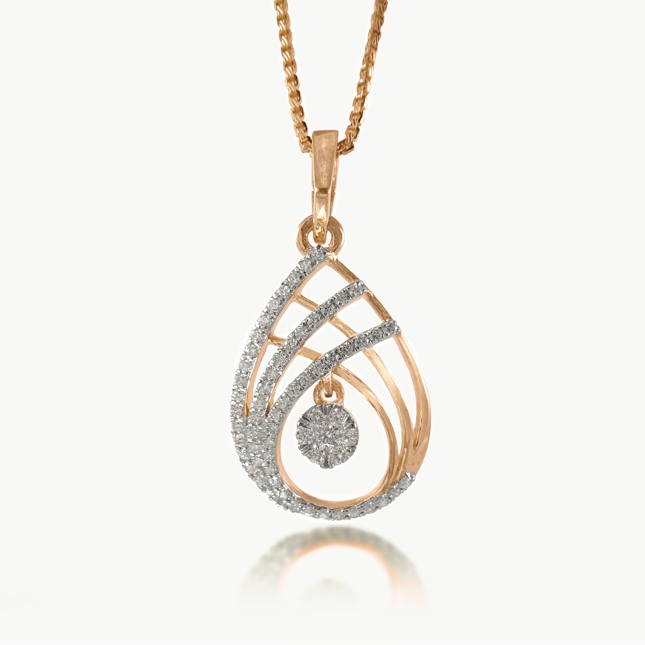 Halo Cascade Diamond Pendant
