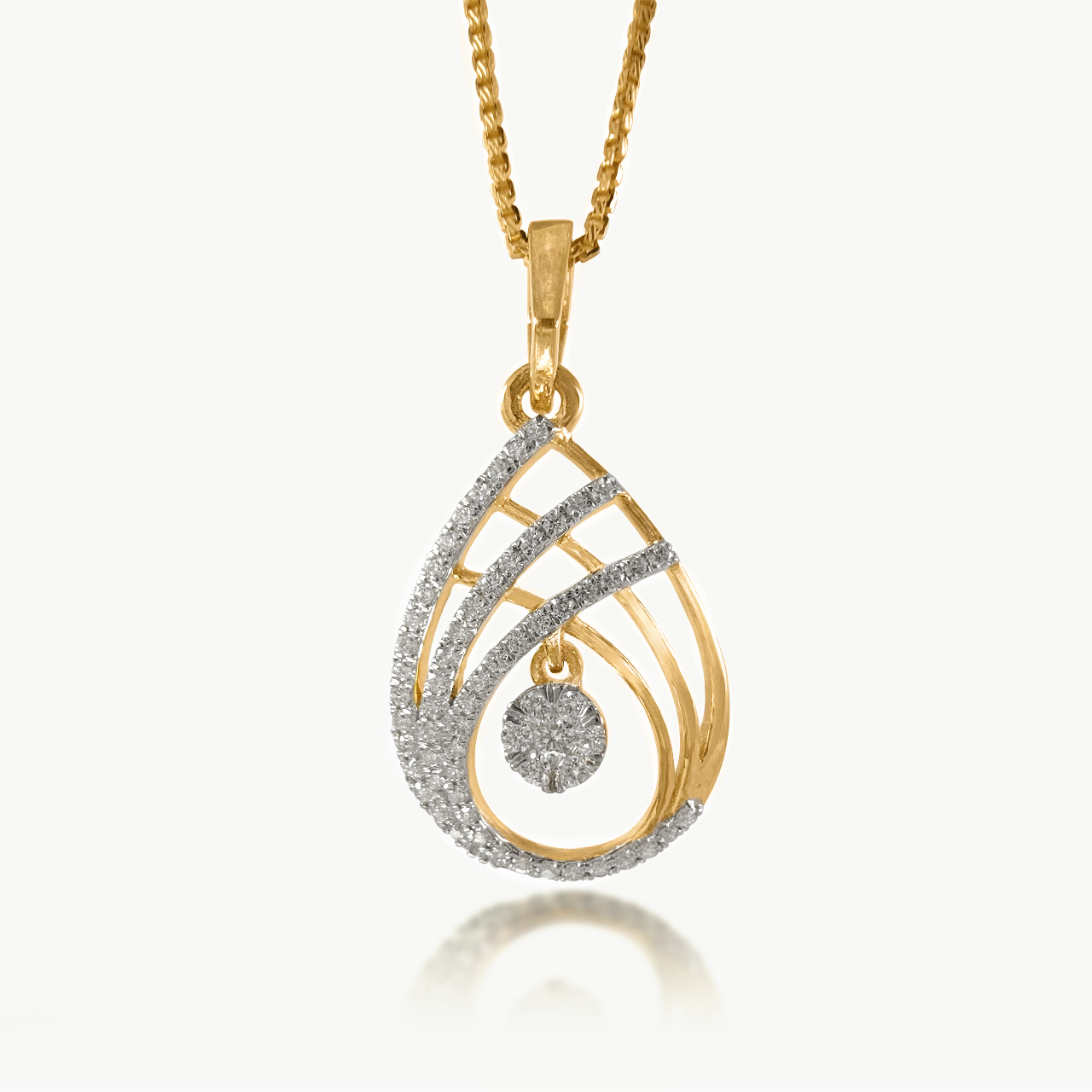 Halo Cascade Diamond Pendant