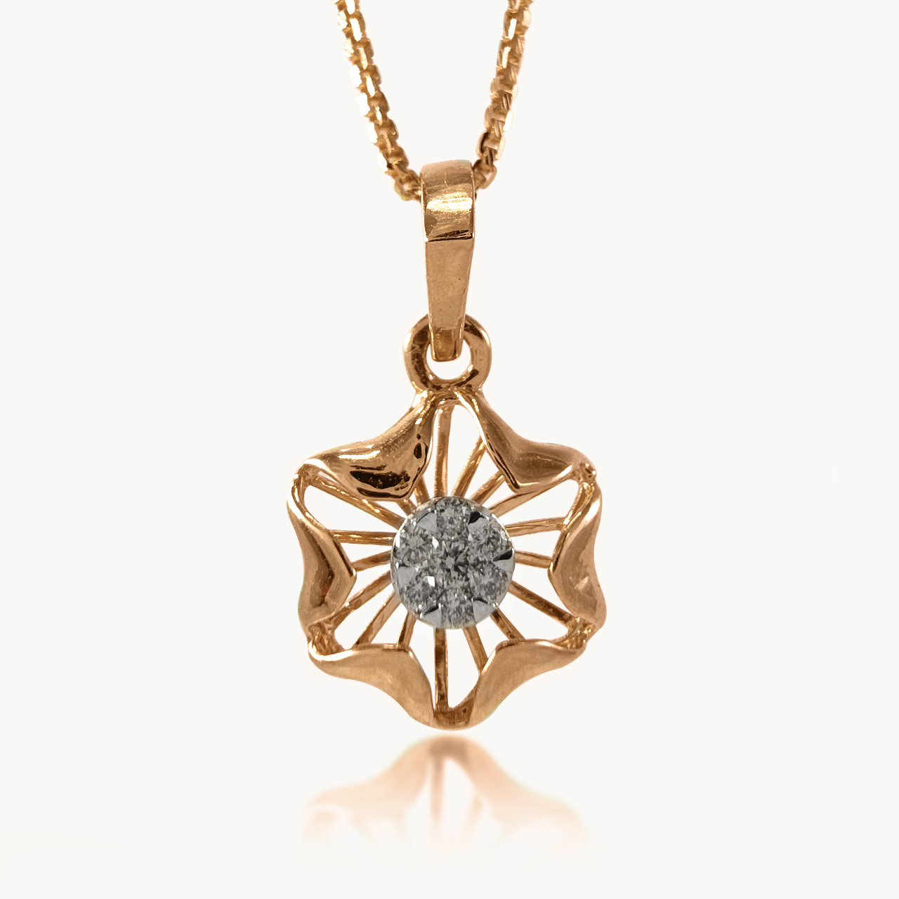 Krit Flower Design Diamond Pendant