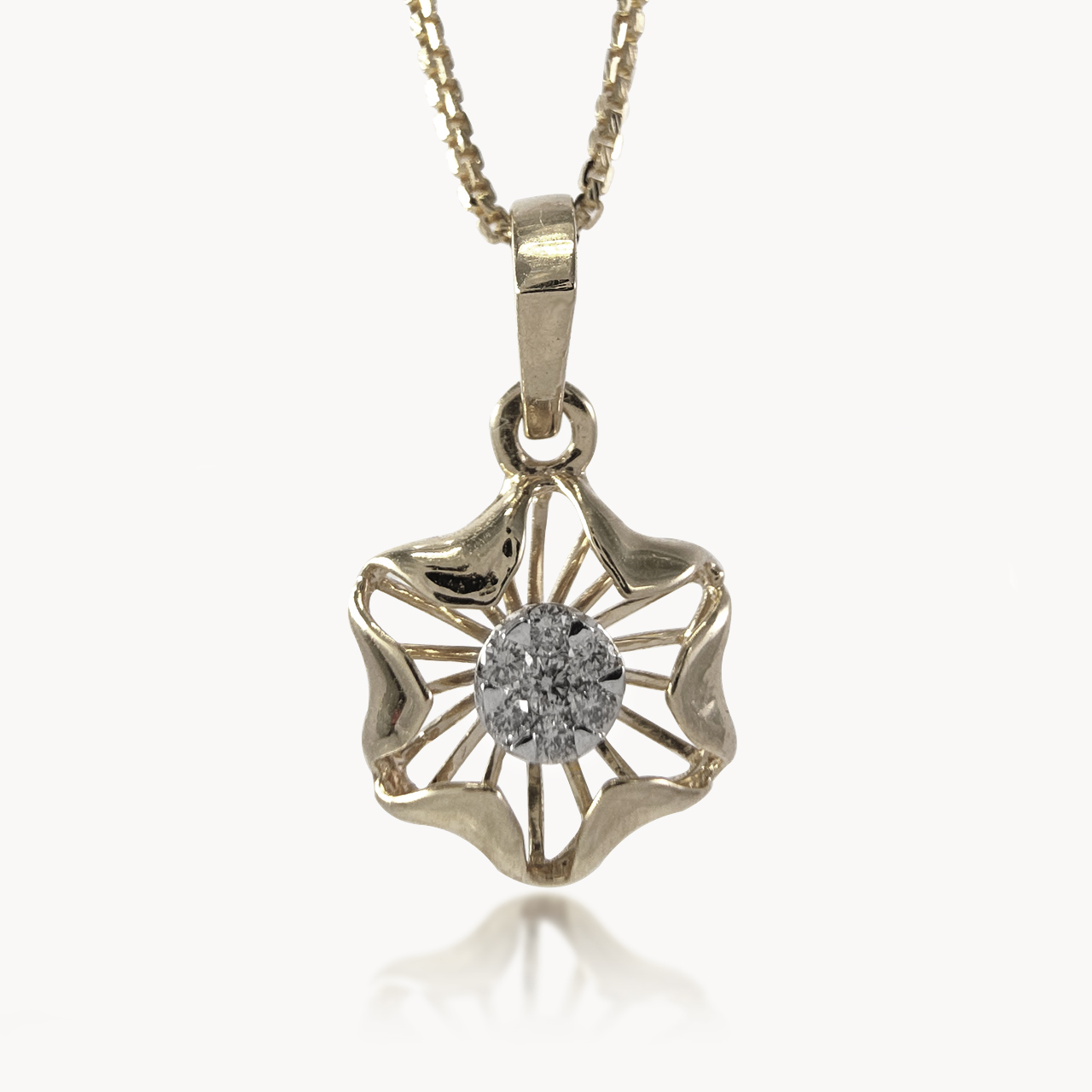 Krit Flower Design Diamond Pendant