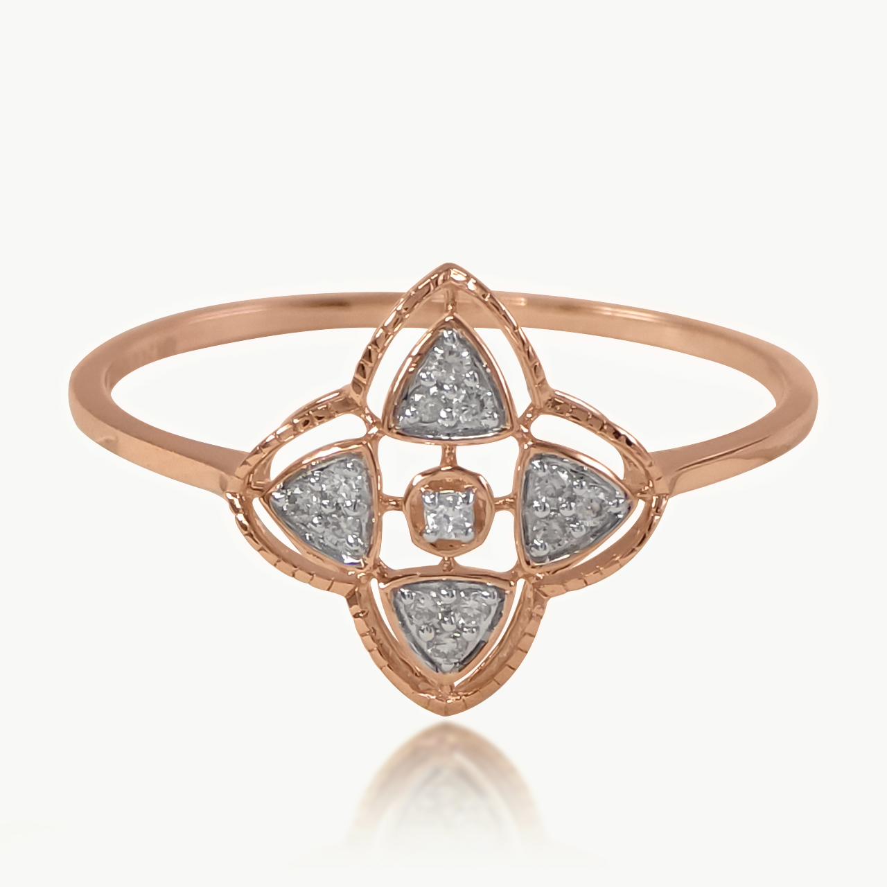 Geometric Trilliant Diamond Ring