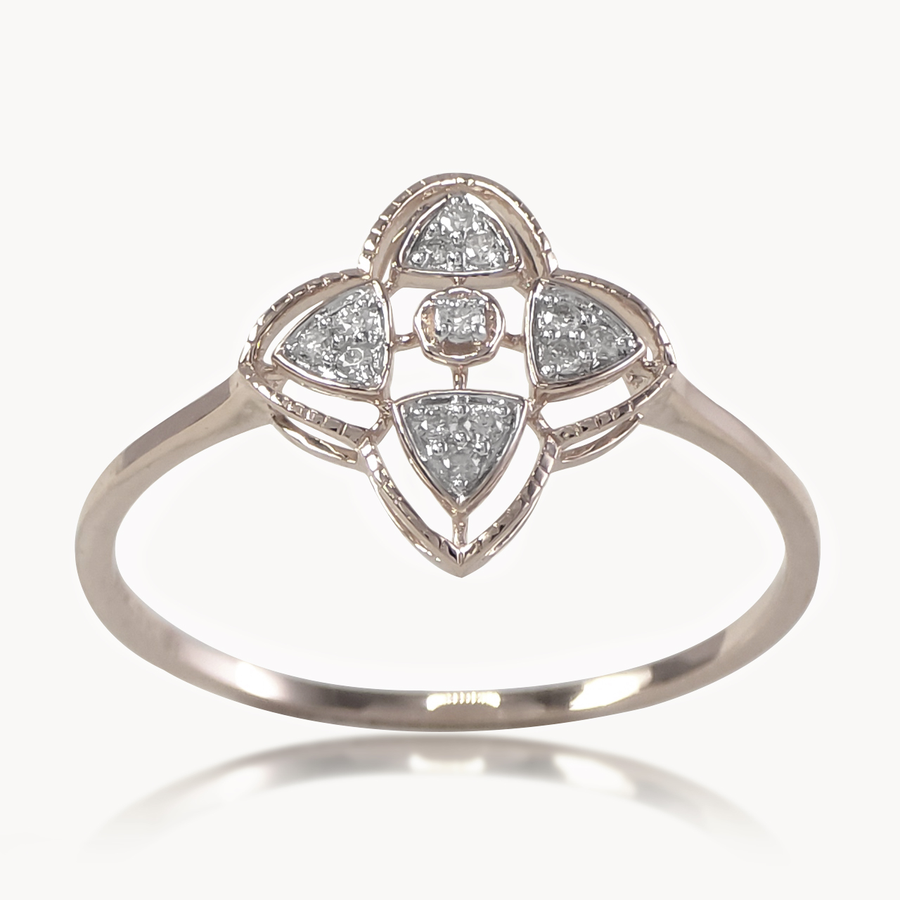 Geometric Trilliant Diamond Ring
