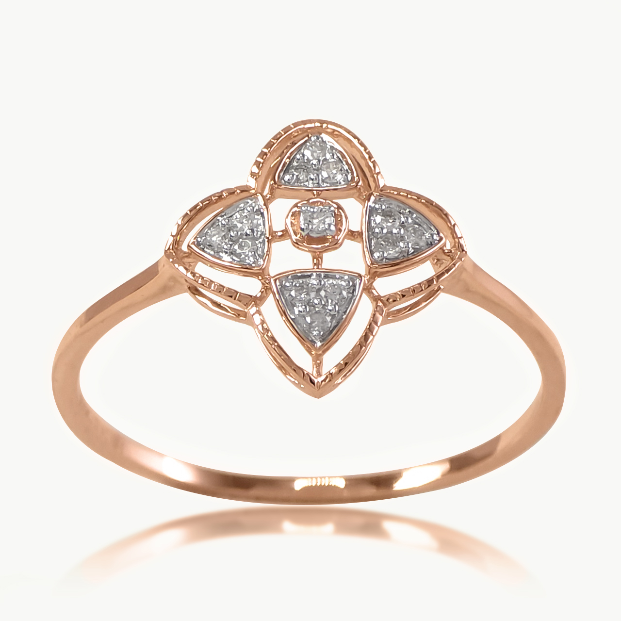Geometric Trilliant Diamond Ring