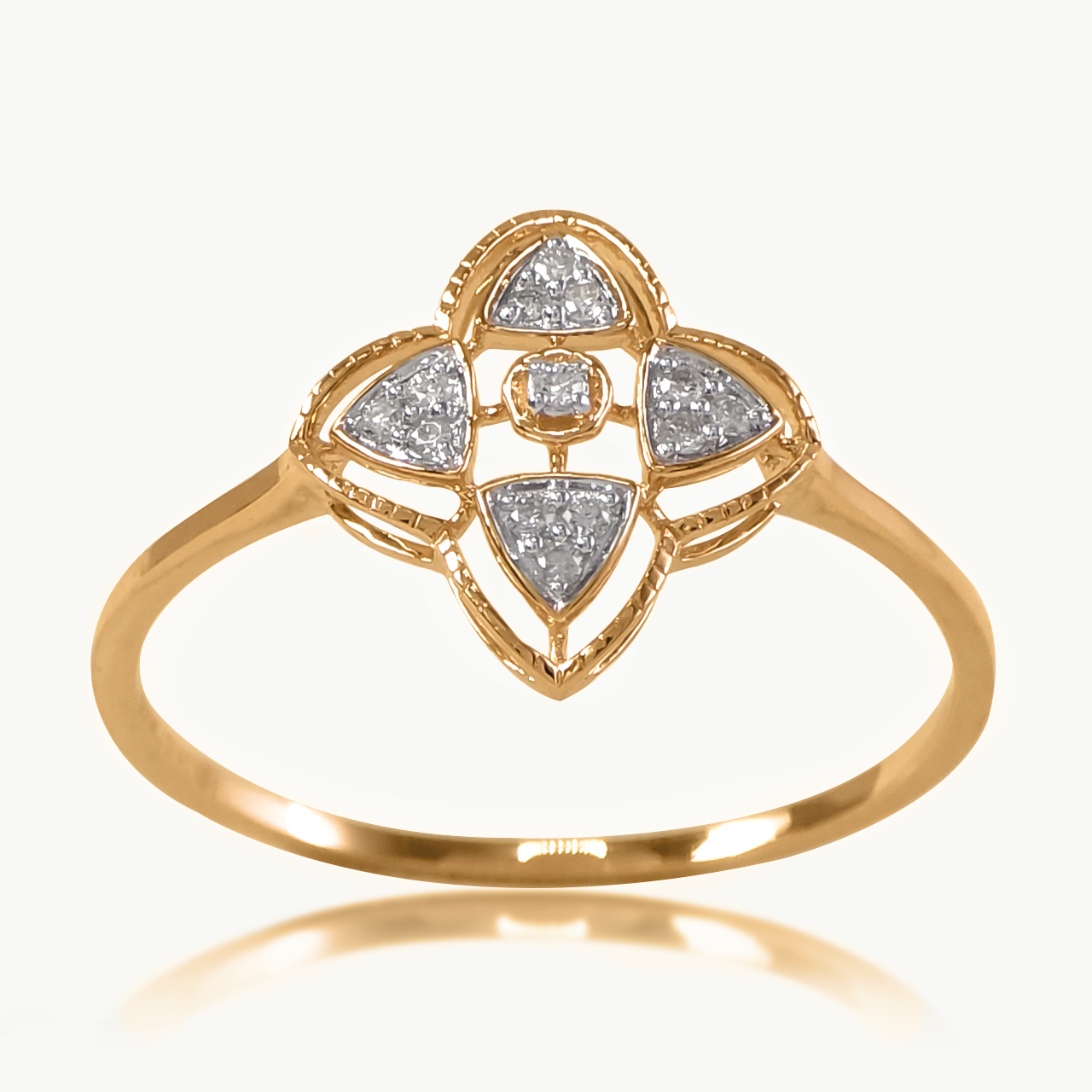 Geometric Trilliant Diamond Ring