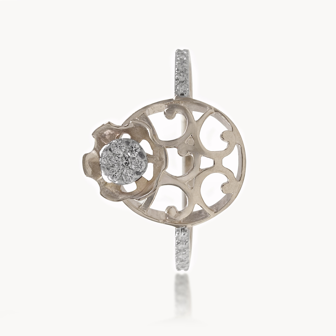 Moon Flower Diamond Ring