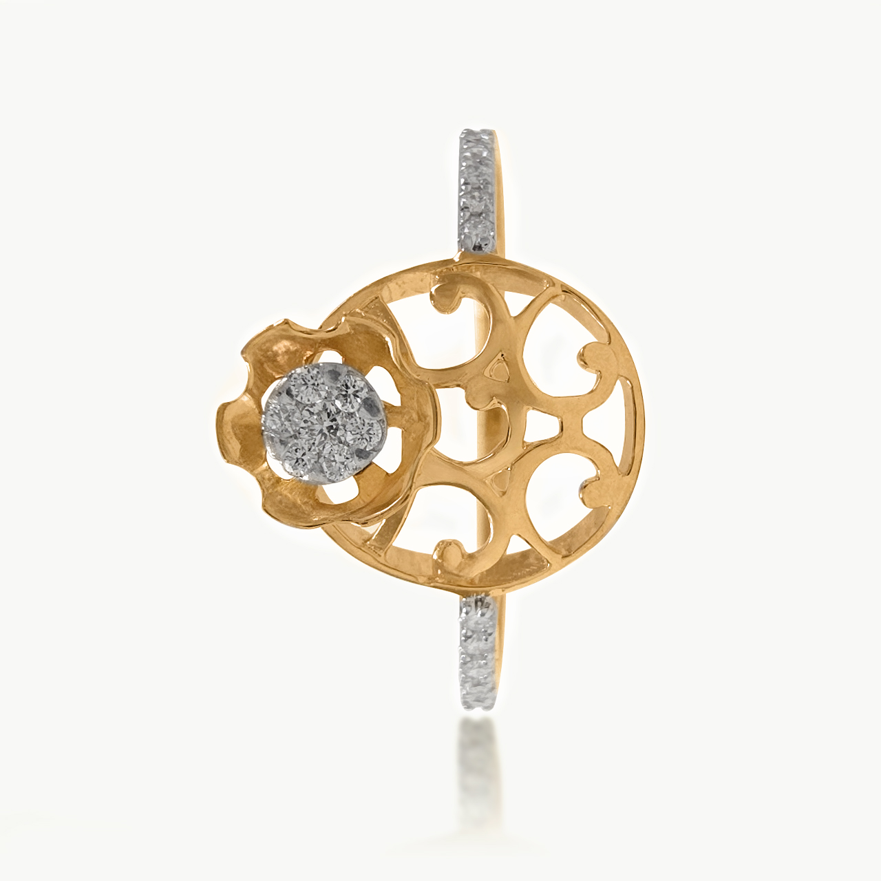 Moon Flower Diamond Ring