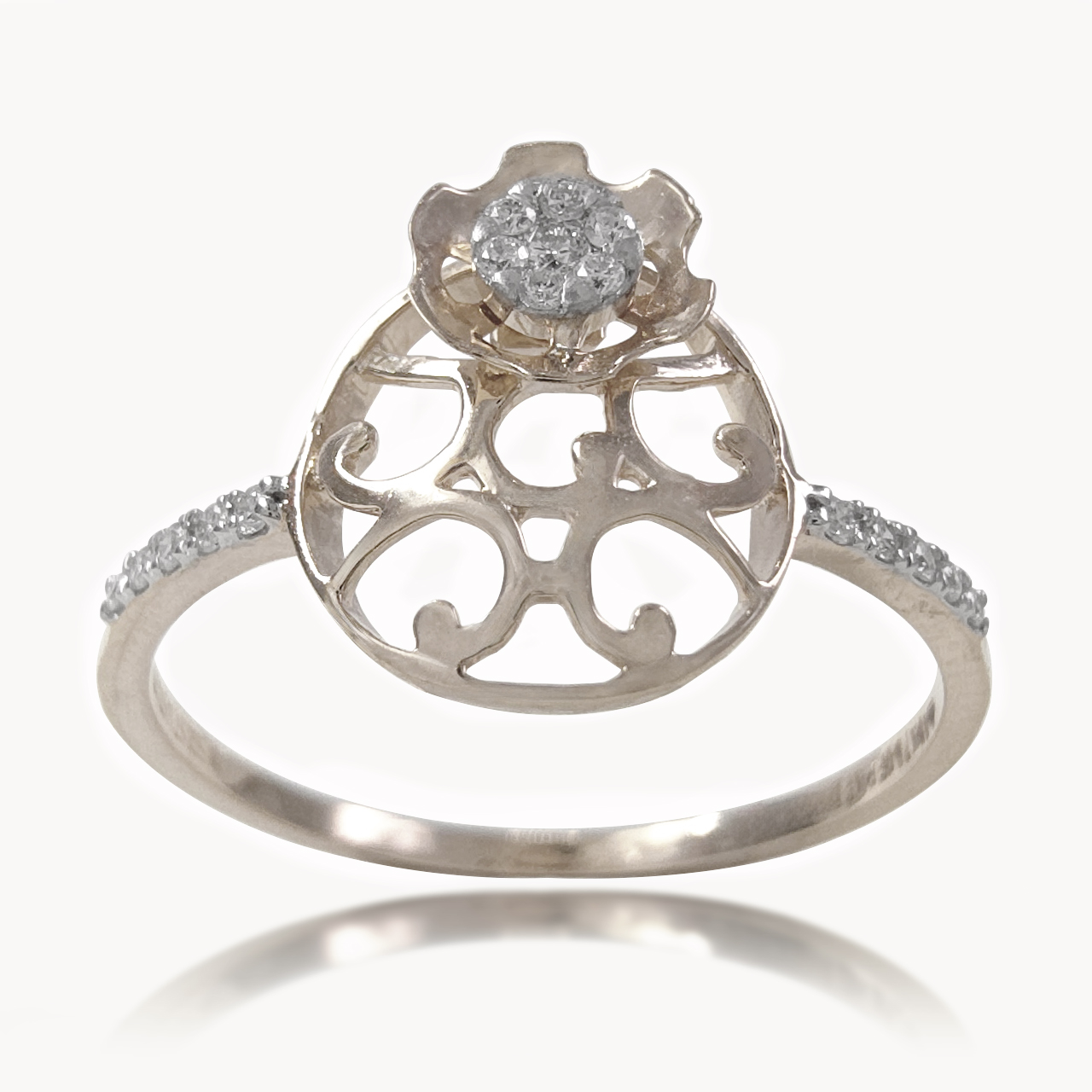 Moon Flower Diamond Ring