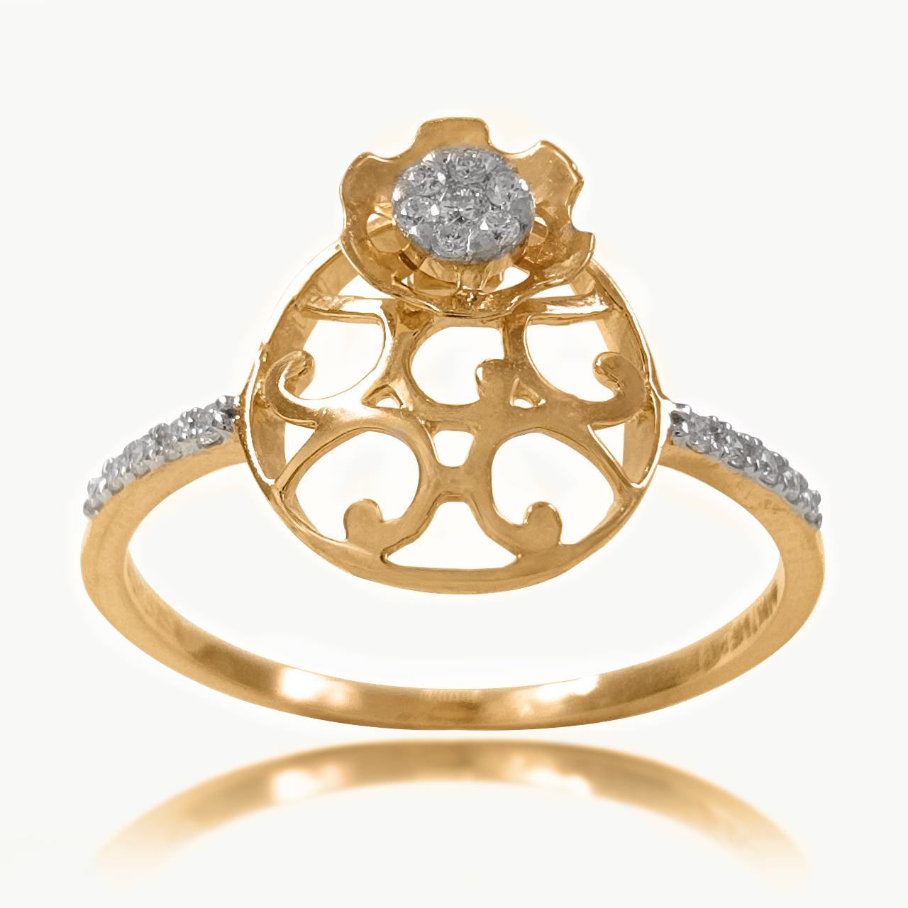 Moon Flower Diamond Ring