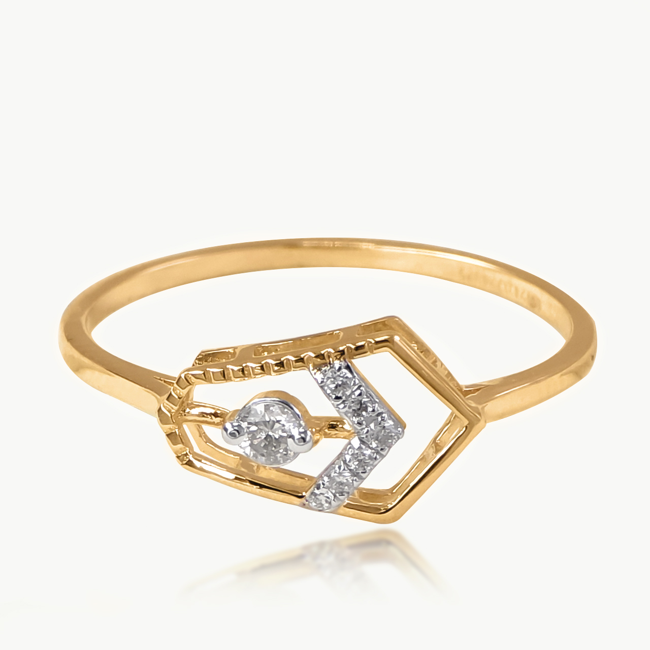 Cheveron Prism Diamond Ring