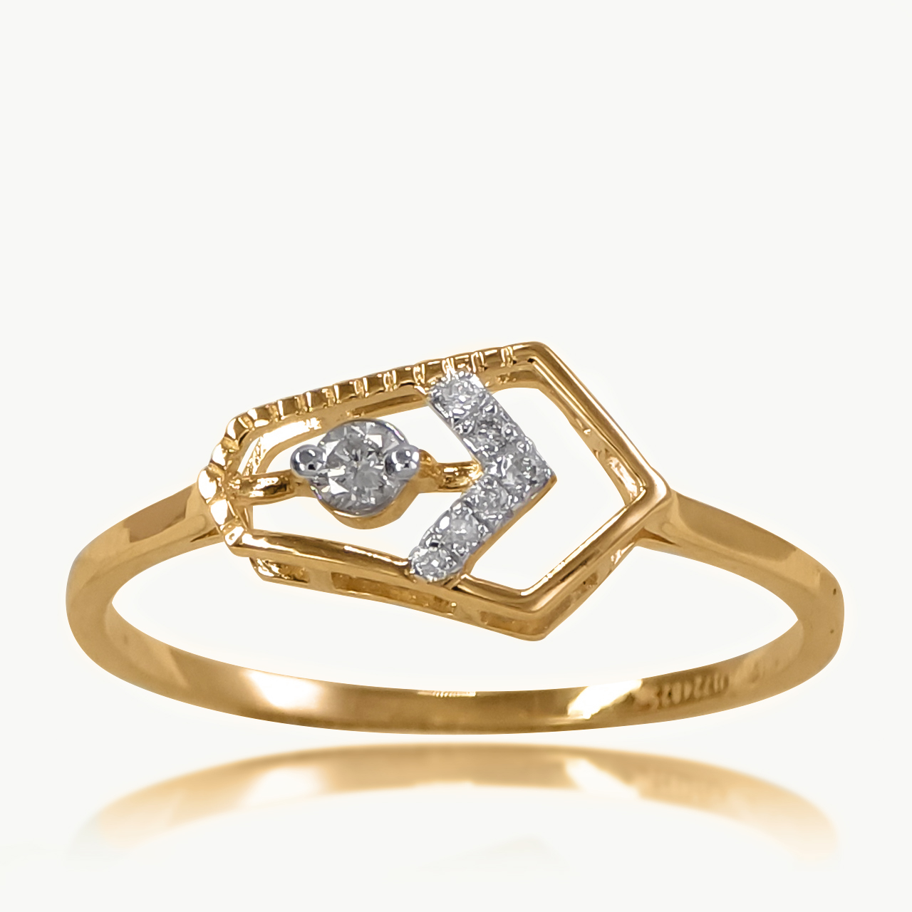 Cheveron Prism Diamond Ring